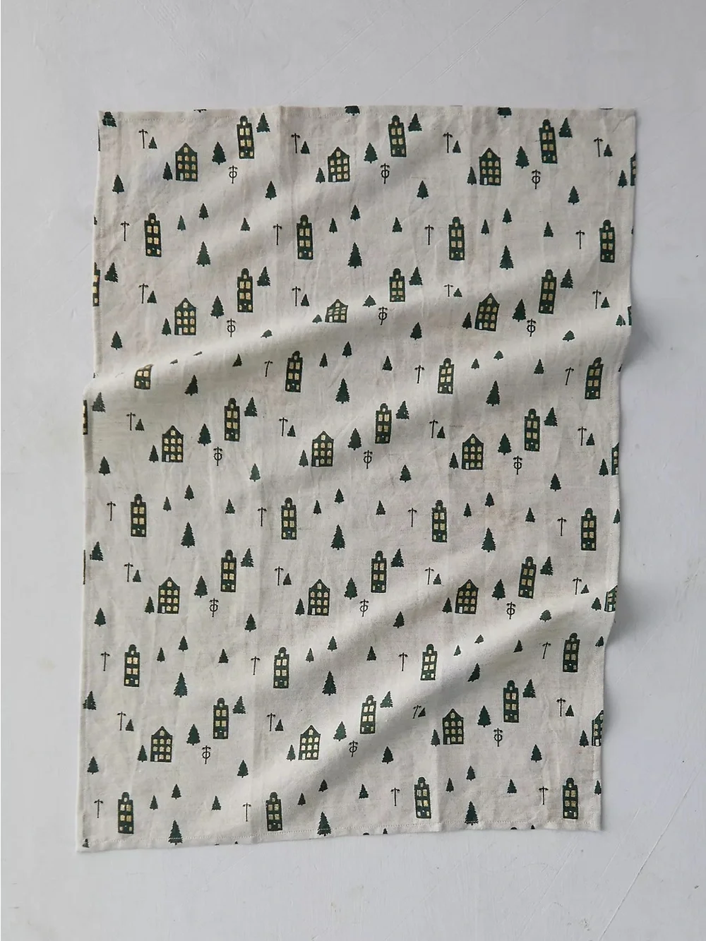 New🌟Anthropologie-Evergreen Concordville Village Dish Towel